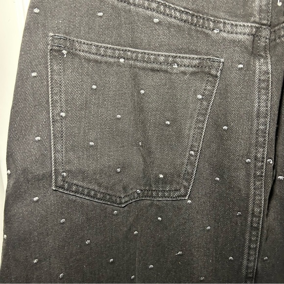 NWT Madewell Lunar Wash Metallic Dot Edition Rigid Denim A-Line Mini Skirt 25 - Picture 4 of 9